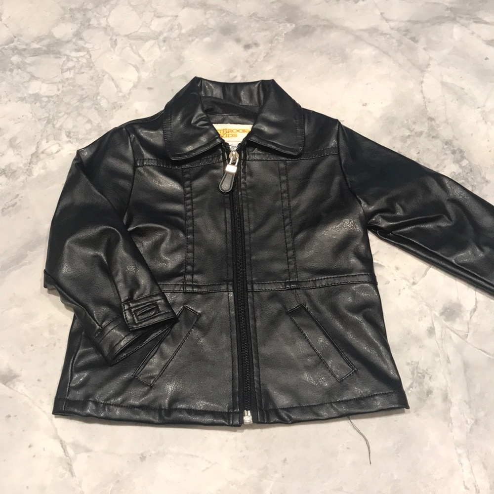 Out brook kids 18 month leather jacket.